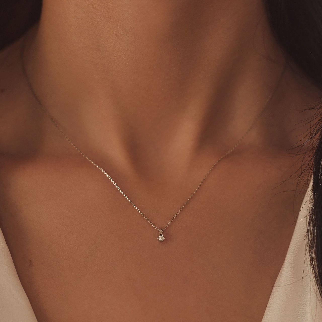 Isabel Bernard De la Paix Emily - Ketting - Witgoud Zilver
