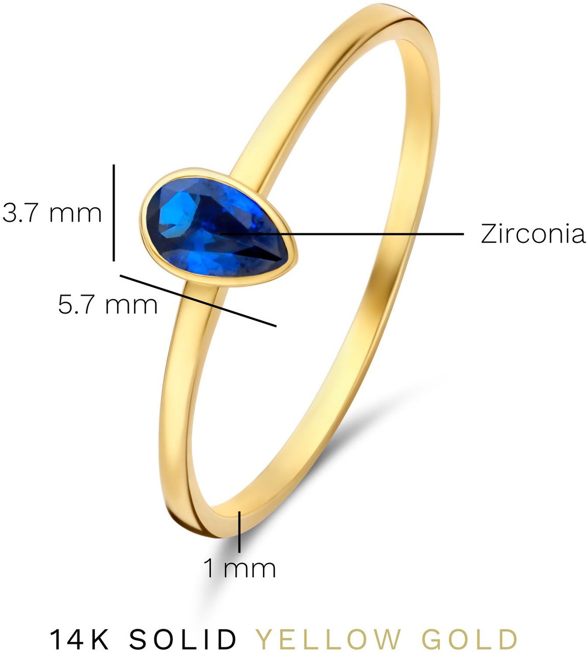 Isabel Bernard Baguette Nila - Ring - Goud Blauw