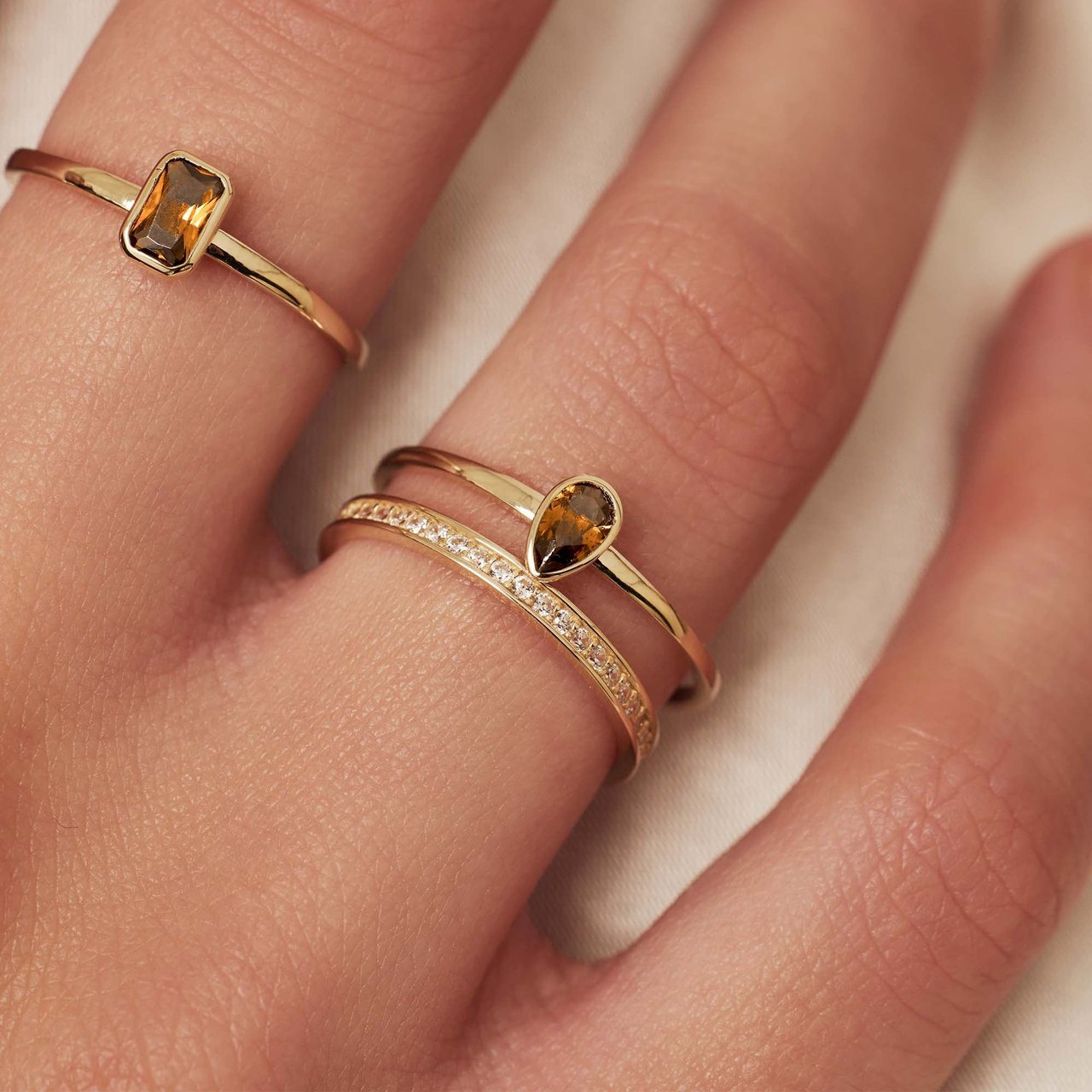 Isabel Bernard Baguette Brune - Ring - Goud Bruin