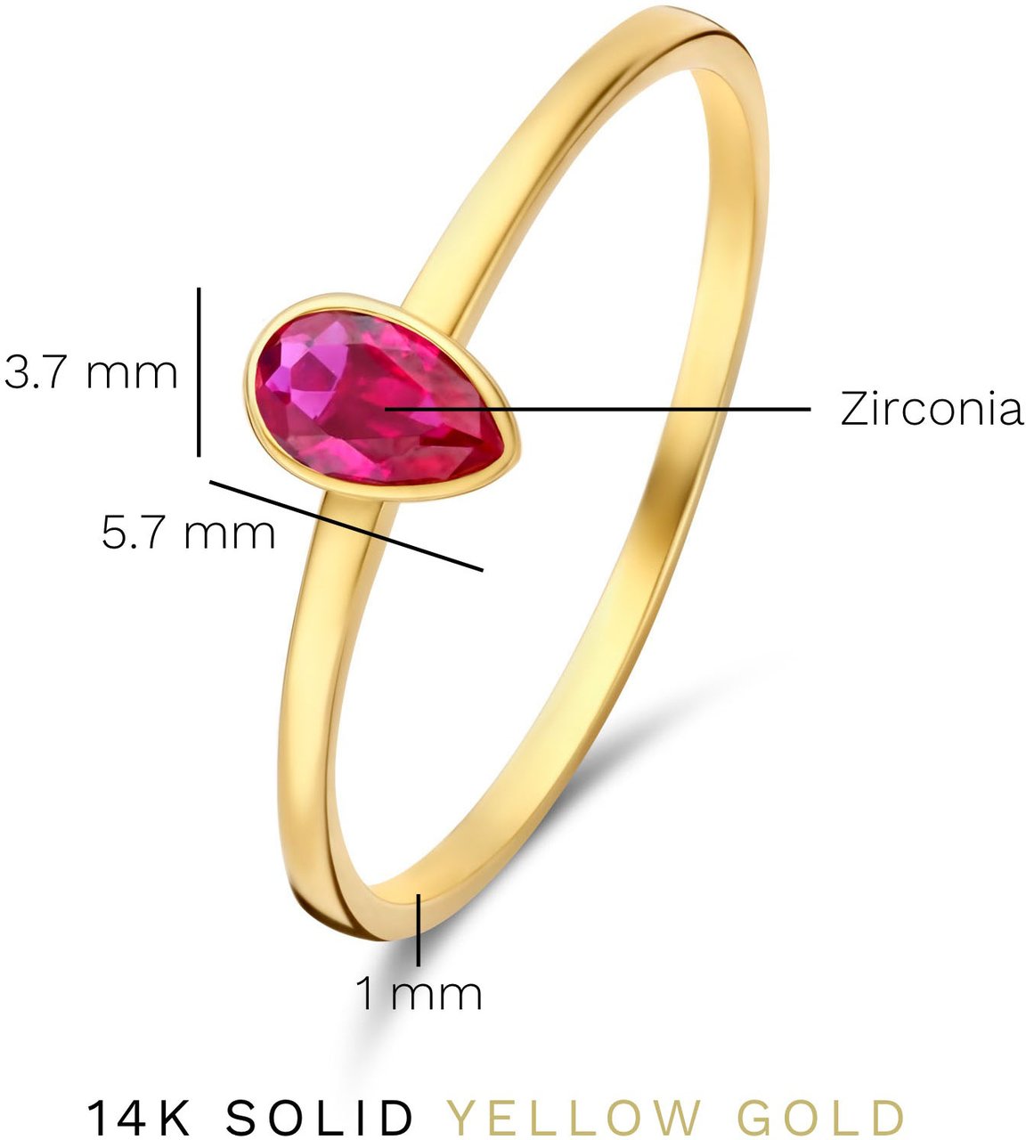 Isabel Bernard Baguette Roux - Ring - Goud Rood