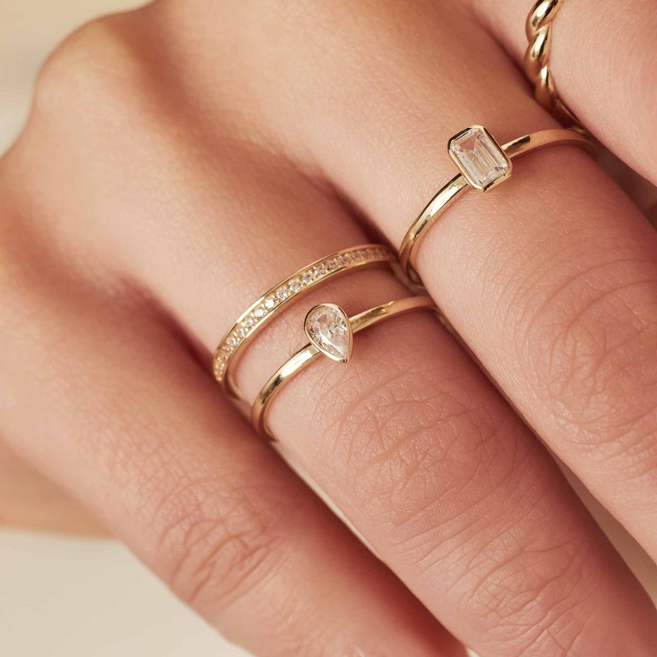 Isabel Bernard Baguette Genevieve - Ring - Goud Wit