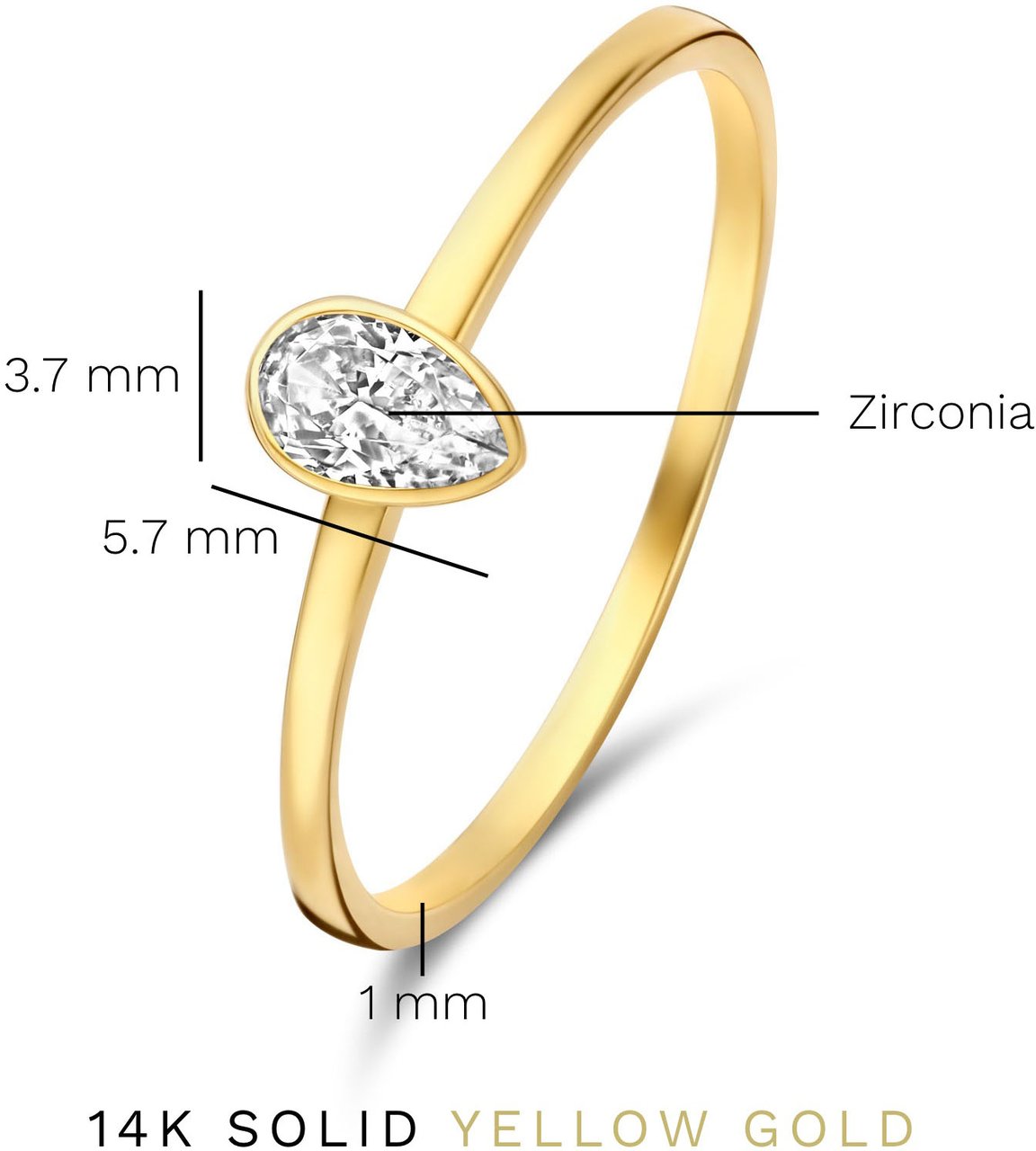 Isabel Bernard Baguette Genevieve - Ring - Goud Wit