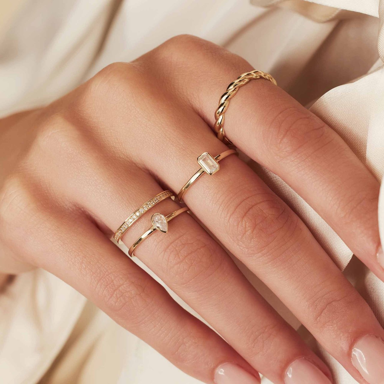 Isabel Bernard Baguette Genevieve - Ring - Goud Wit