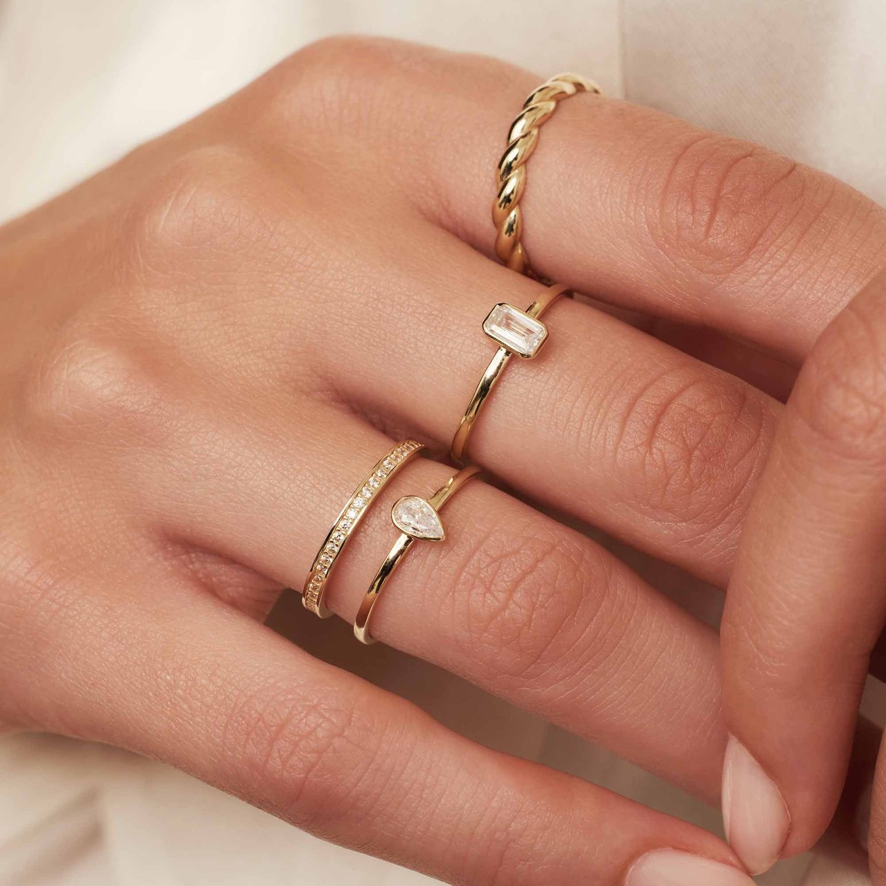 Isabel Bernard Baguette Genevieve - Ring - Goud Wit