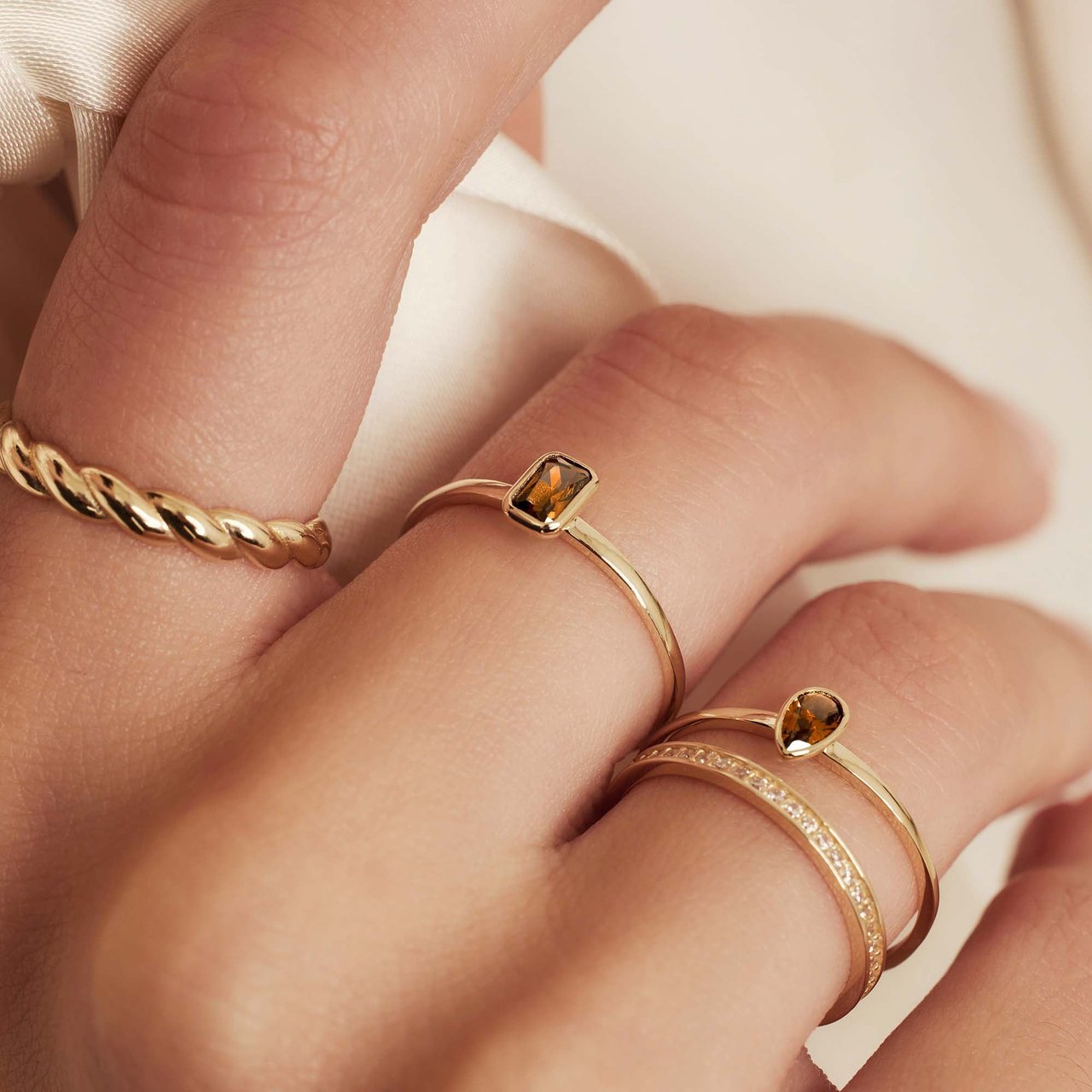 Isabel Bernard Baguette Brune - Ring - Goud Bruin