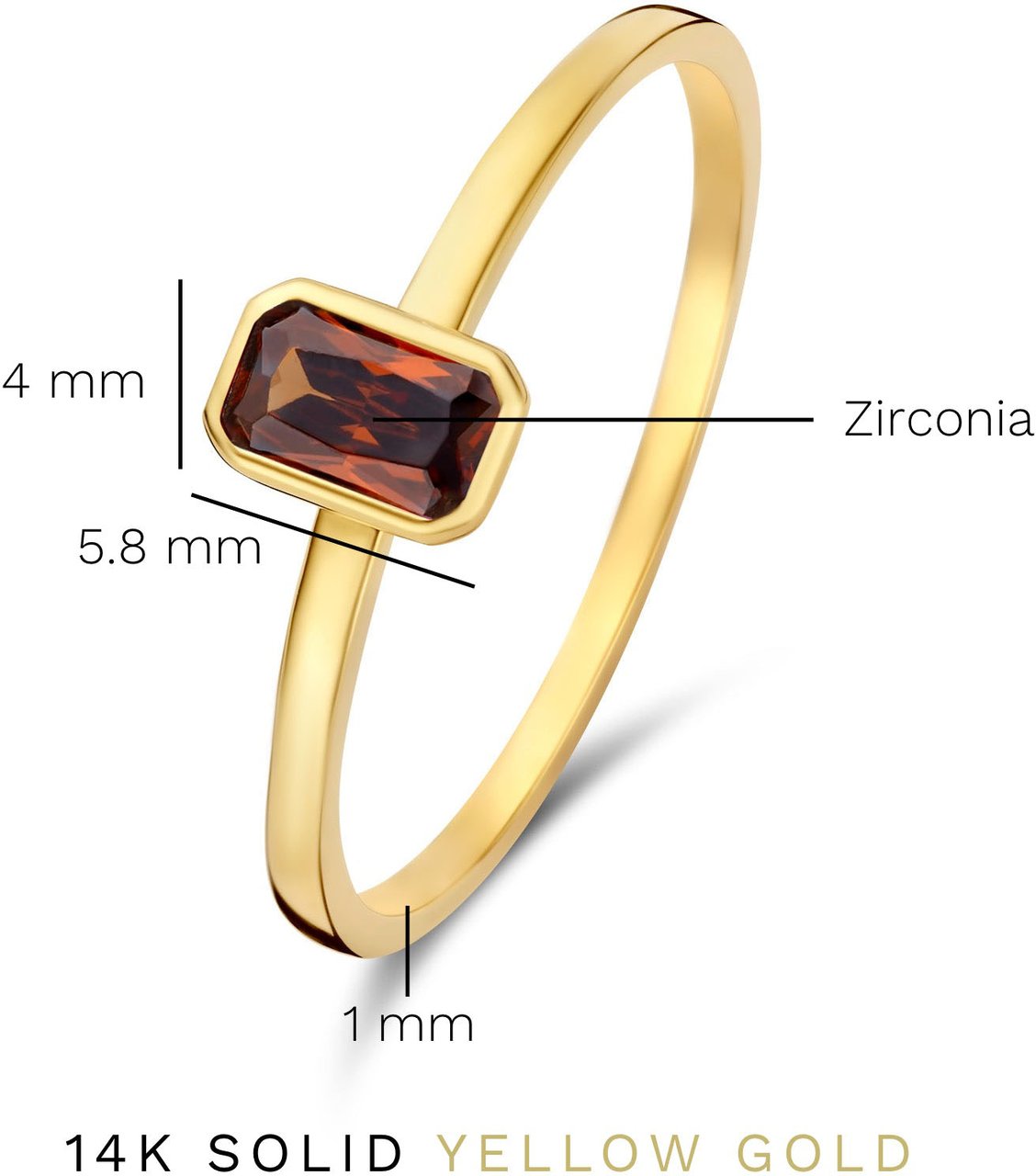 Isabel Bernard Baguette Brune - Ring - Goud Bruin