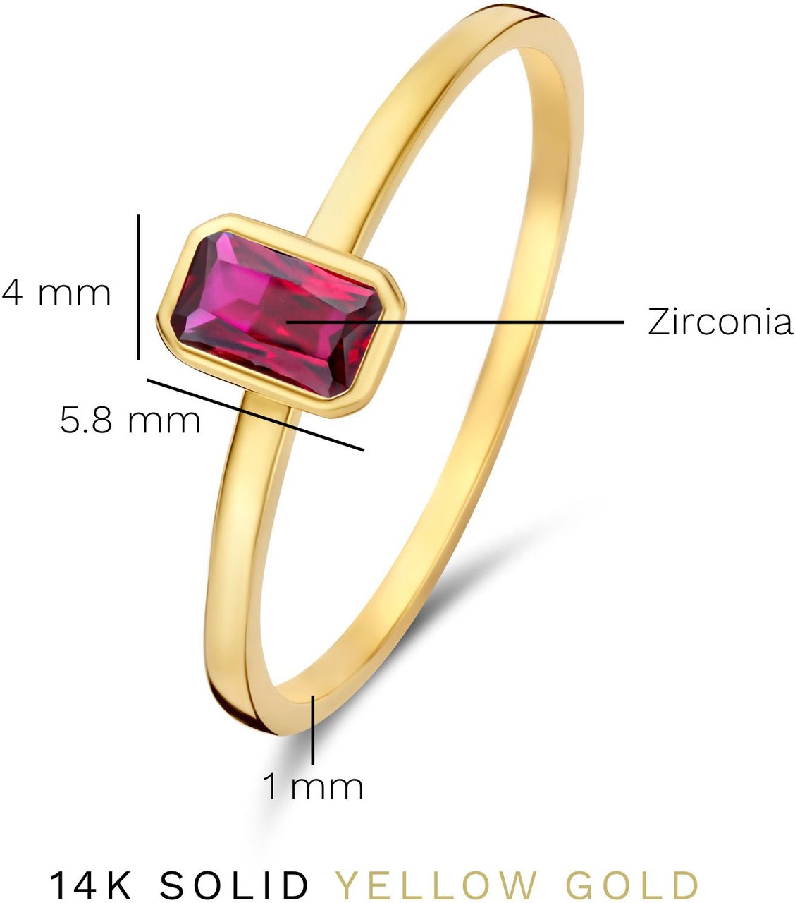 Isabel Bernard Baguette Roux - Ring - Goud Rood