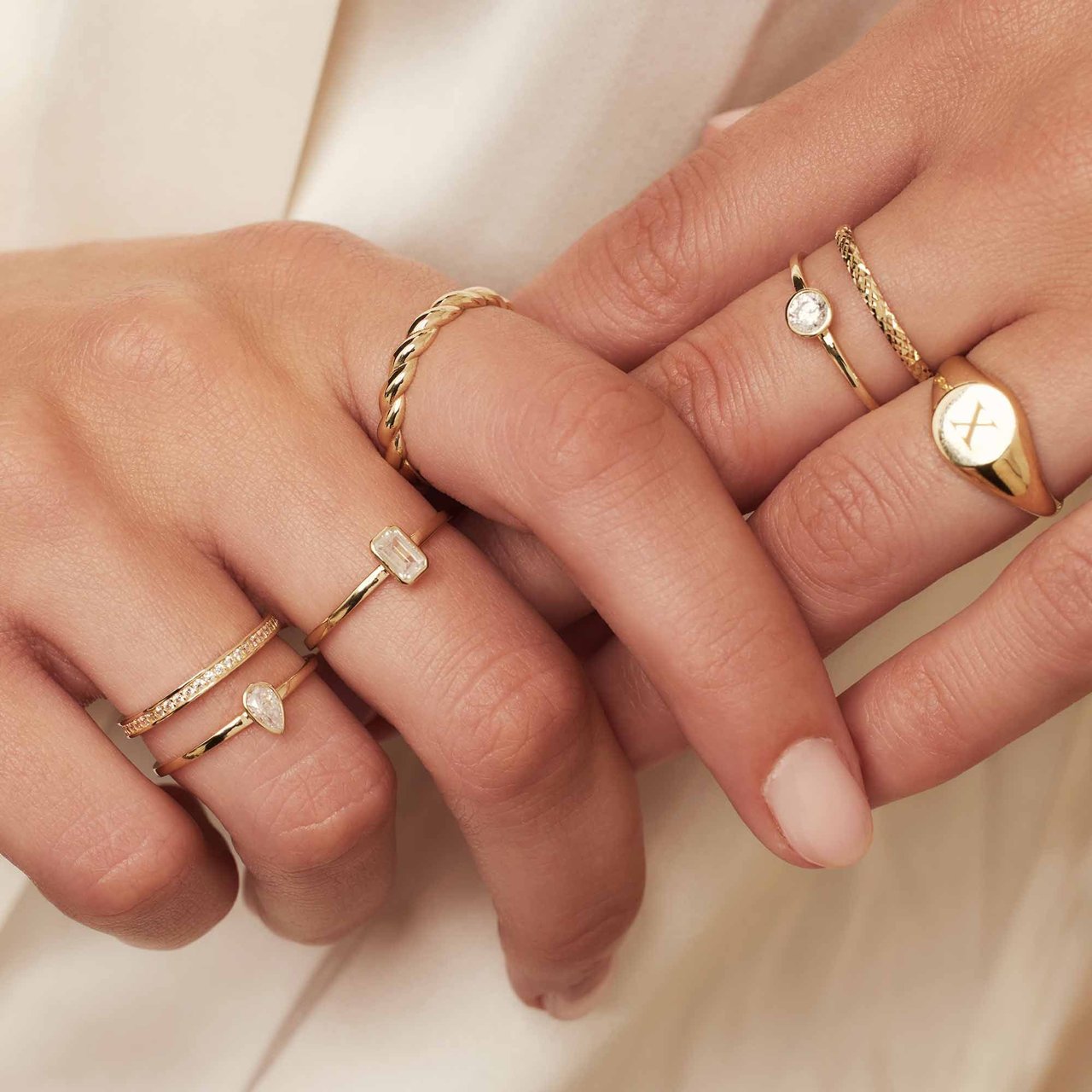Isabel Bernard Baguette Genevieve - Ring - Goud Wit