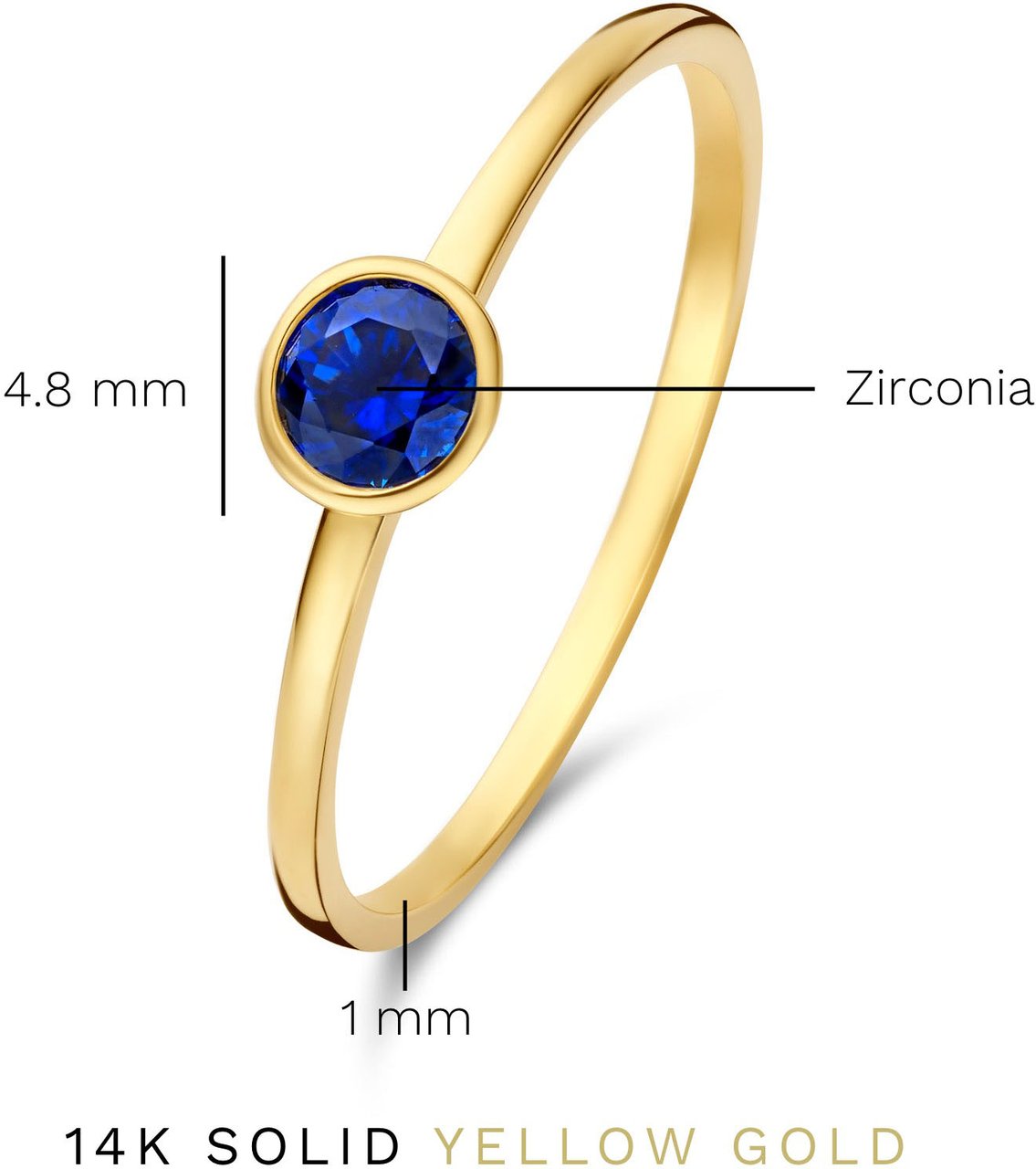 Isabel Bernard Baguette Nila - Ring - Goud Blauw