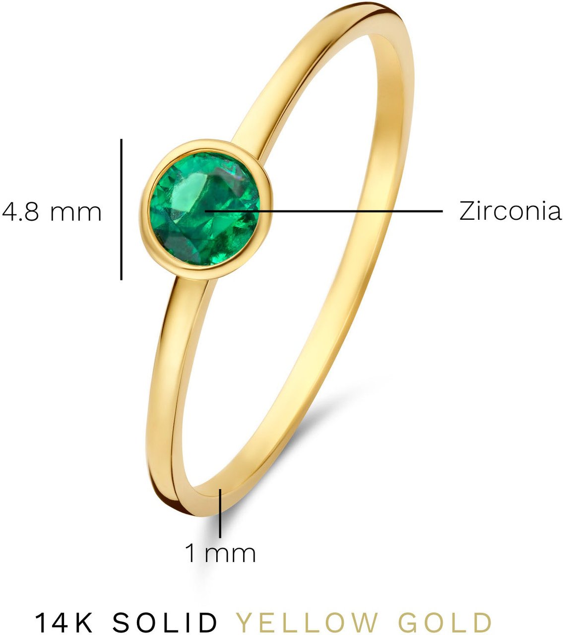 Isabel Bernard Baguette Olivia - Ring - Goud Groen