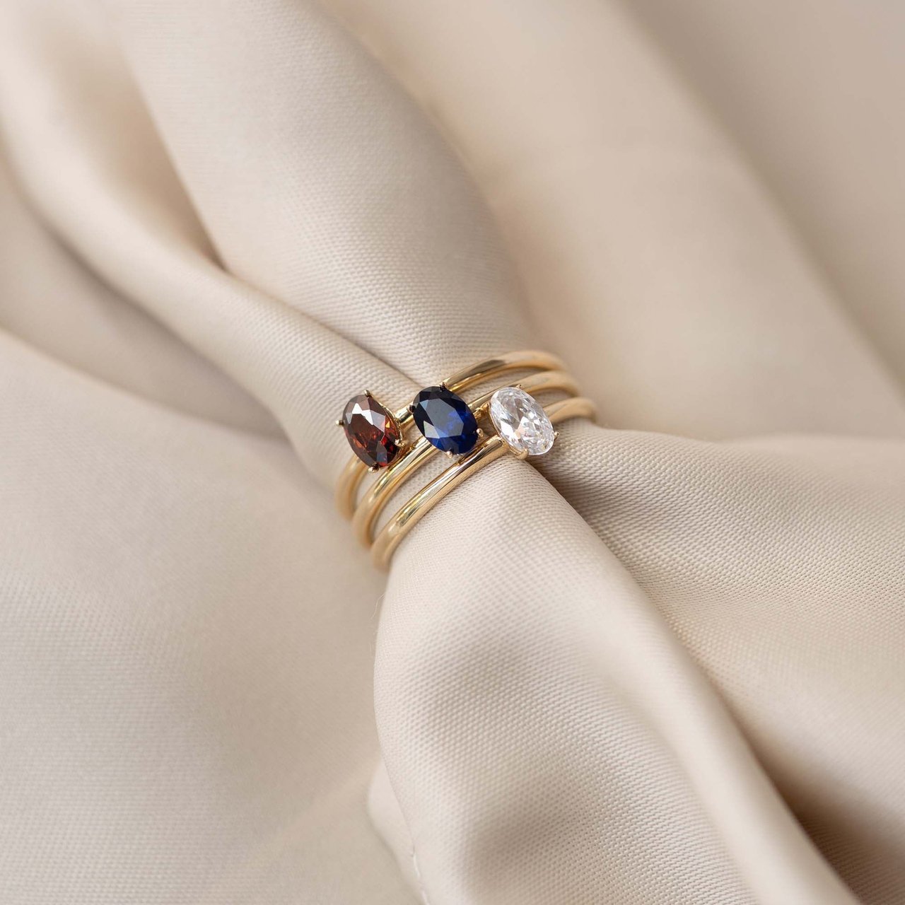 Isabel Bernard Baguette Nila - Ring - BlauwGoud Blauw
