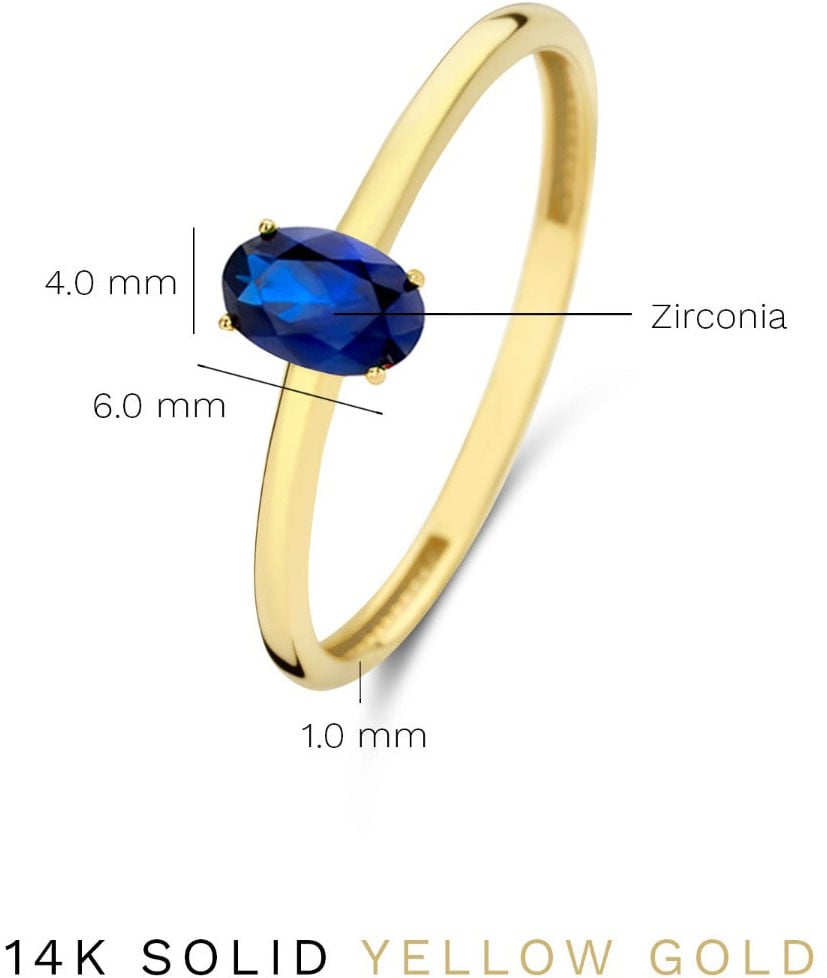 Isabel Bernard Baguette Nila - Ring - BlauwGoud Blauw