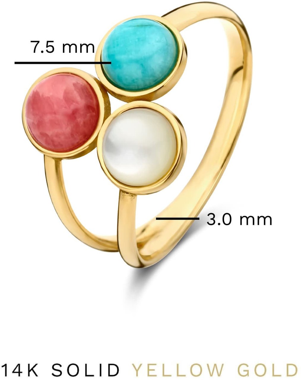 Isabel Bernard Belleville Cachet - Ring - BlauwGoudGroenRozeWit Blauw