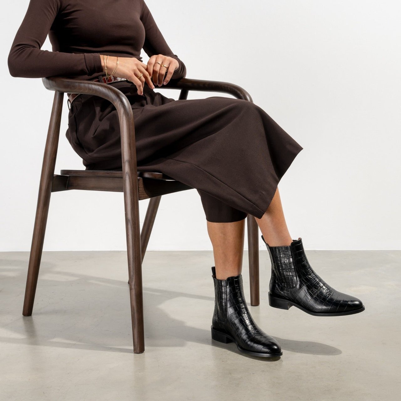 Isabel Bernard Vendôme Chey Croco - Schoenen - Zwart Zwart