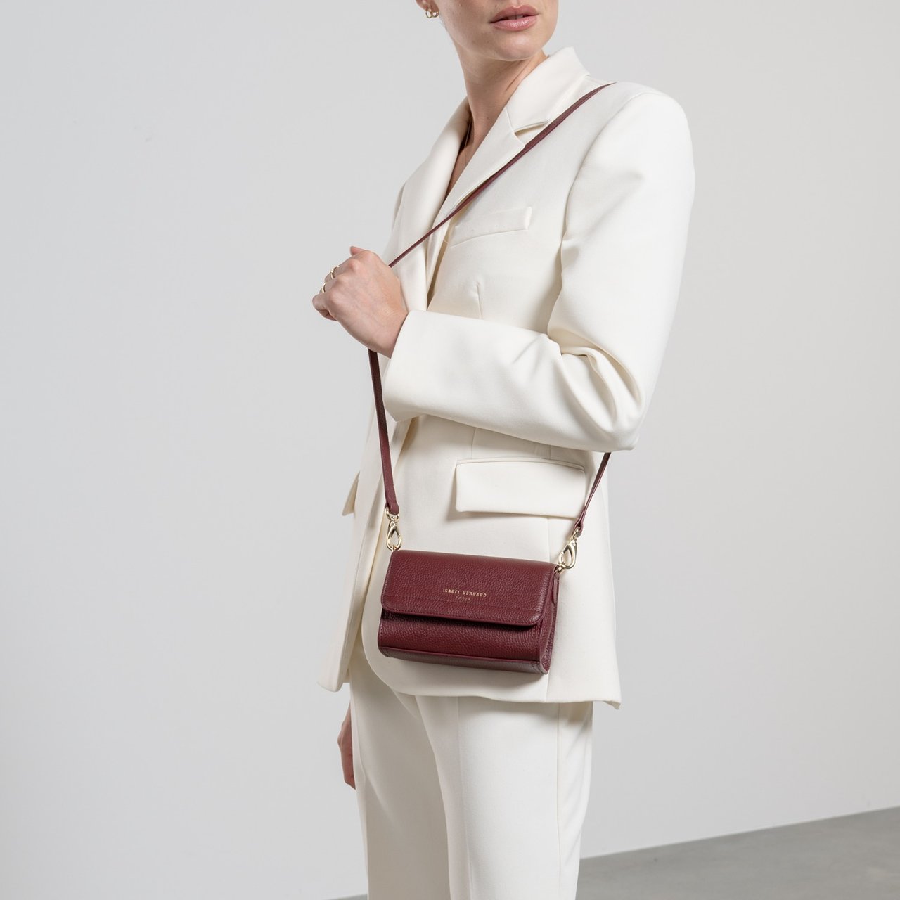 Isabel Bernard Femme Forte Kim Kalfsleer Crossbody Tas Rood