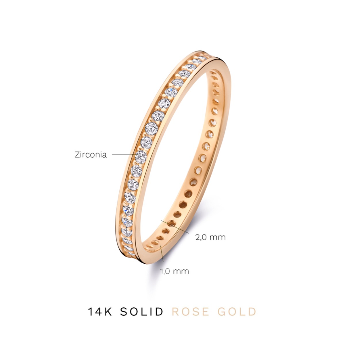 Isabel Bernard Merle Ring met Zirkonia Roze