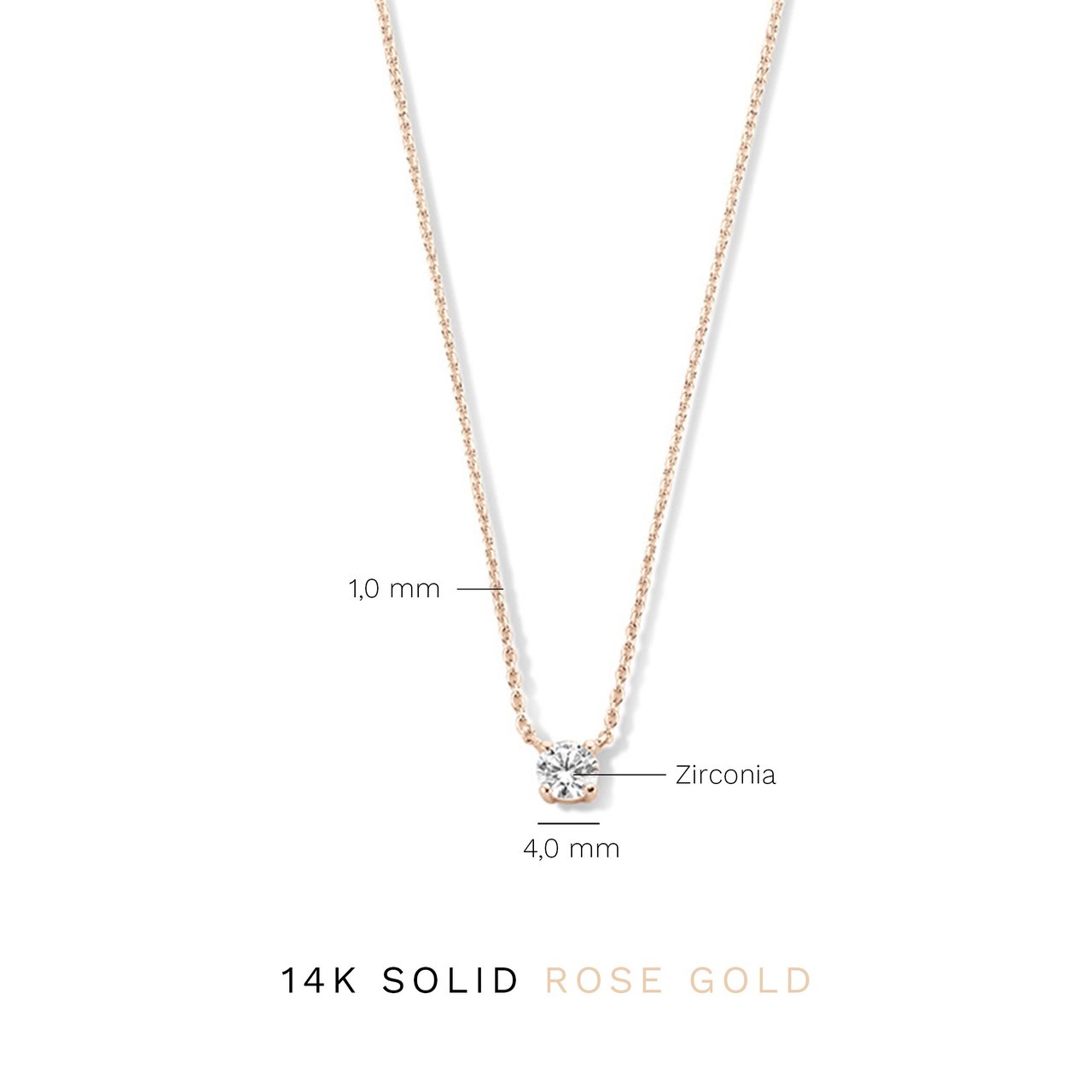 Isabel Bernard Garance Ketting met Zirkonia Roze
