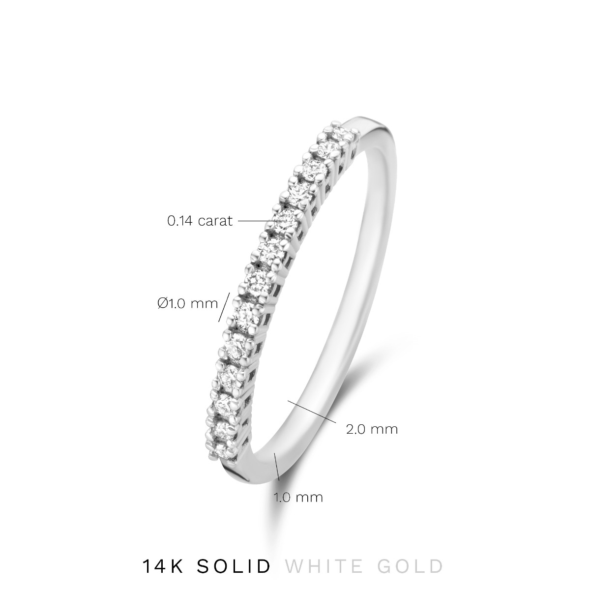 Isabel Bernard De la Paix Madeline Ring met Diamant Zilver