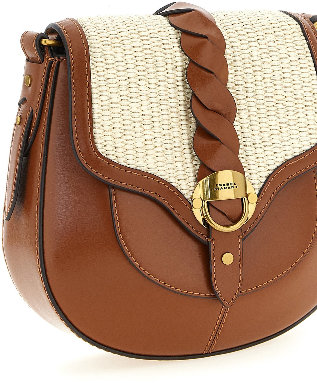 Isabel Marant Brown Calfskin Crossbody Bag Bruin