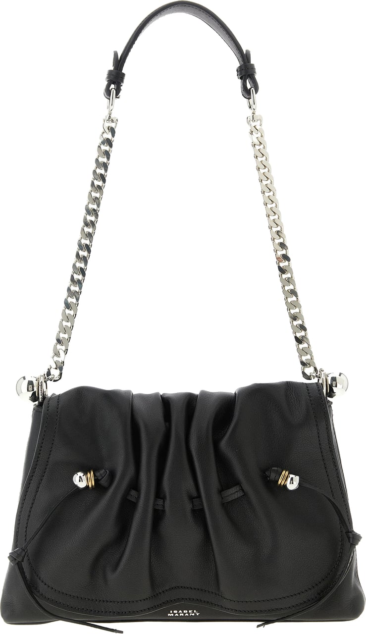 Isabel Marant Black Calfskin Shoulder Bag Zwart