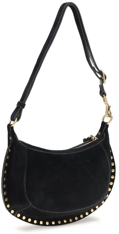 Isabel Marant Crescent Shoulder Bag with Gold-tone Studs Zwart