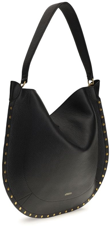 Isabel Marant Black Calf Leather Bos Taurus Shoulder Bag Oranje