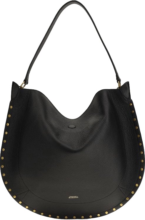 Isabel Marant Black Calf Leather Bos Taurus Shoulder Bag Oranje