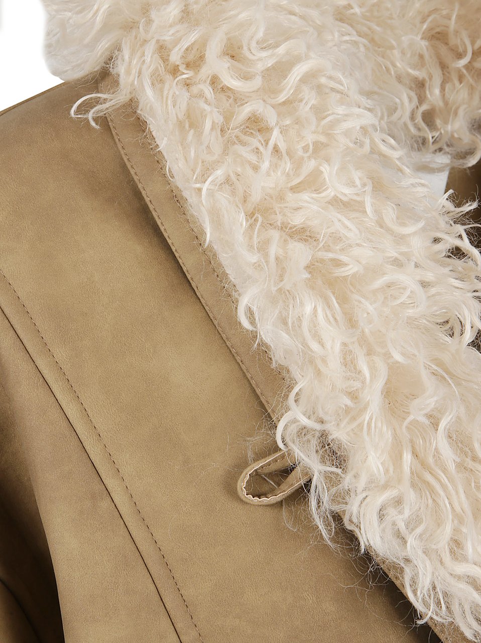 Isabel Marant Shearling Effect Midi Coat Neutraal