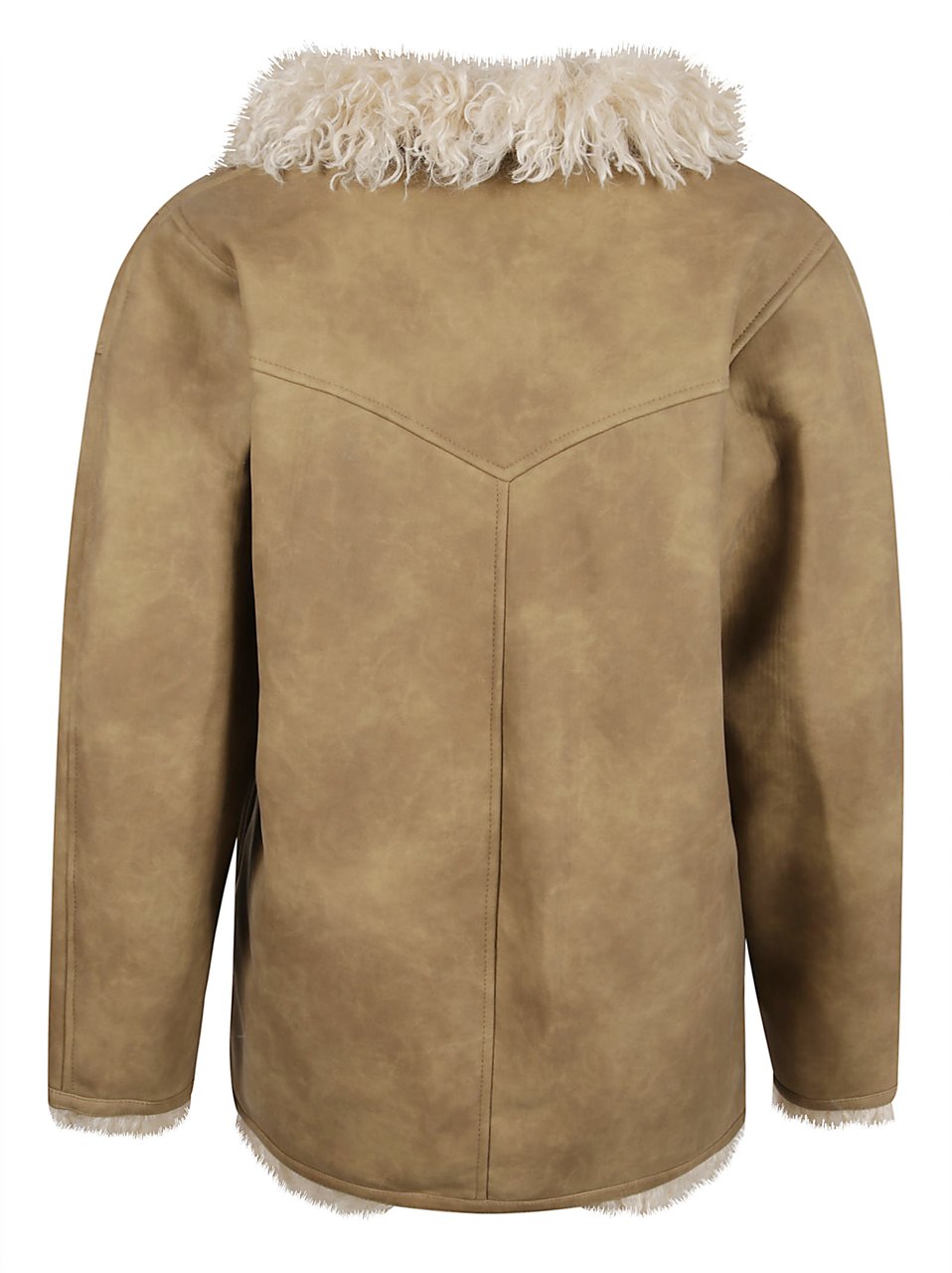 Isabel Marant Shearling Effect Midi Coat Neutraal