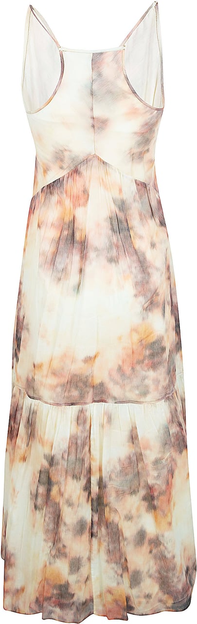 Isabel Marant Cloud-Print Maxi Dress in Organic Cotton Voile Neutraal