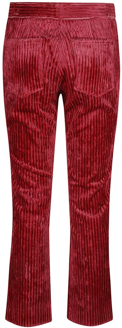 Isabel Marant Ribbed Textured Trousers With Fitted Silhouette Rood