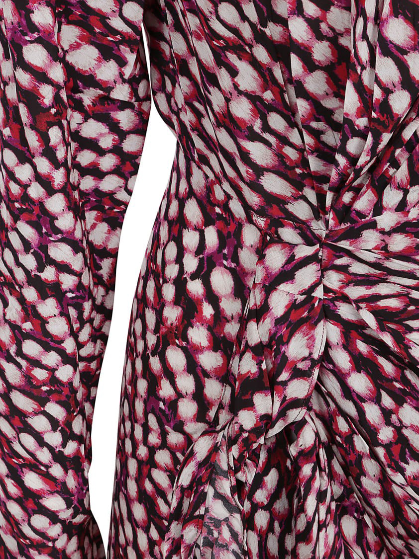 Isabel Marant Wrap-Design Dress With Gathered Waist Roze
