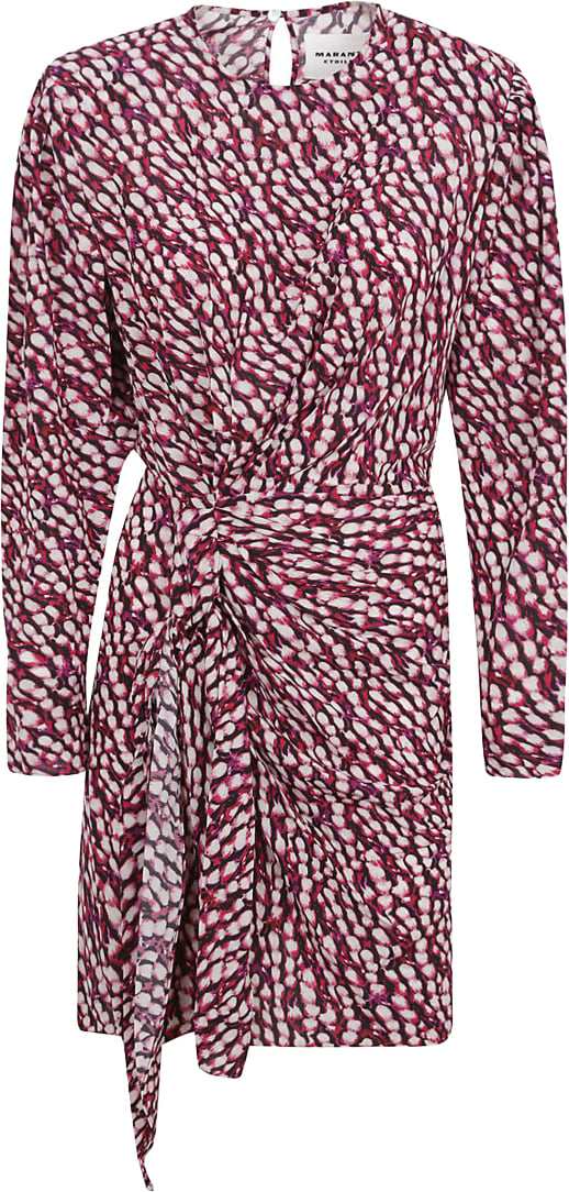 Isabel Marant Wrap-Design Dress With Gathered Waist Roze