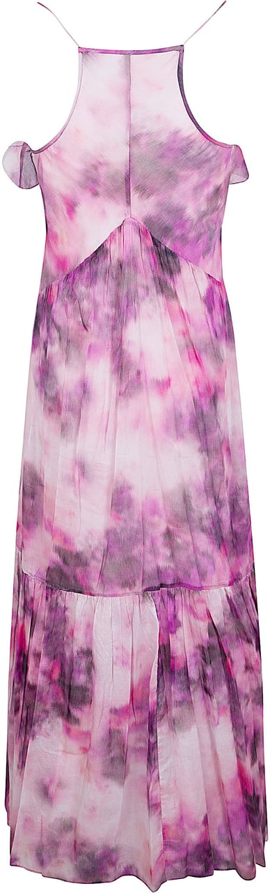 Isabel Marant Maxi Dress in Organic Cotton Voile with Cloud Print Roze