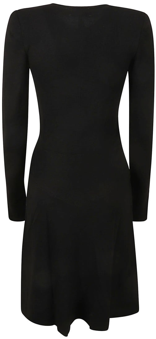 Isabel Marant Fitted Black Dress With Asymmetrical Hemline Zwart