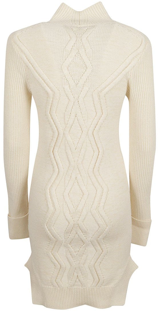 Isabel Marant High Collar Beige Dress Neutraal