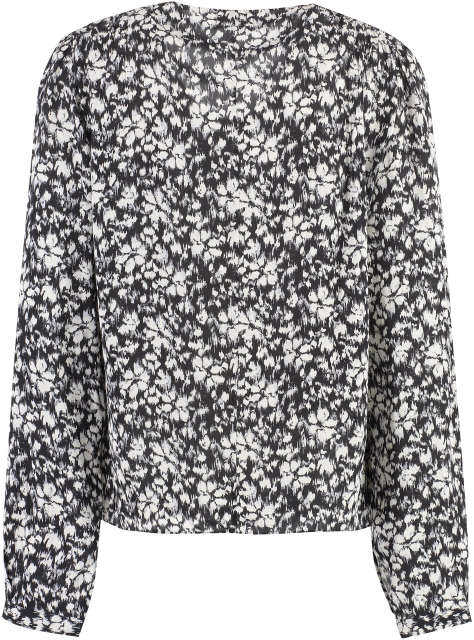 Isabel Marant Eddy printed viscose blouse Zwart