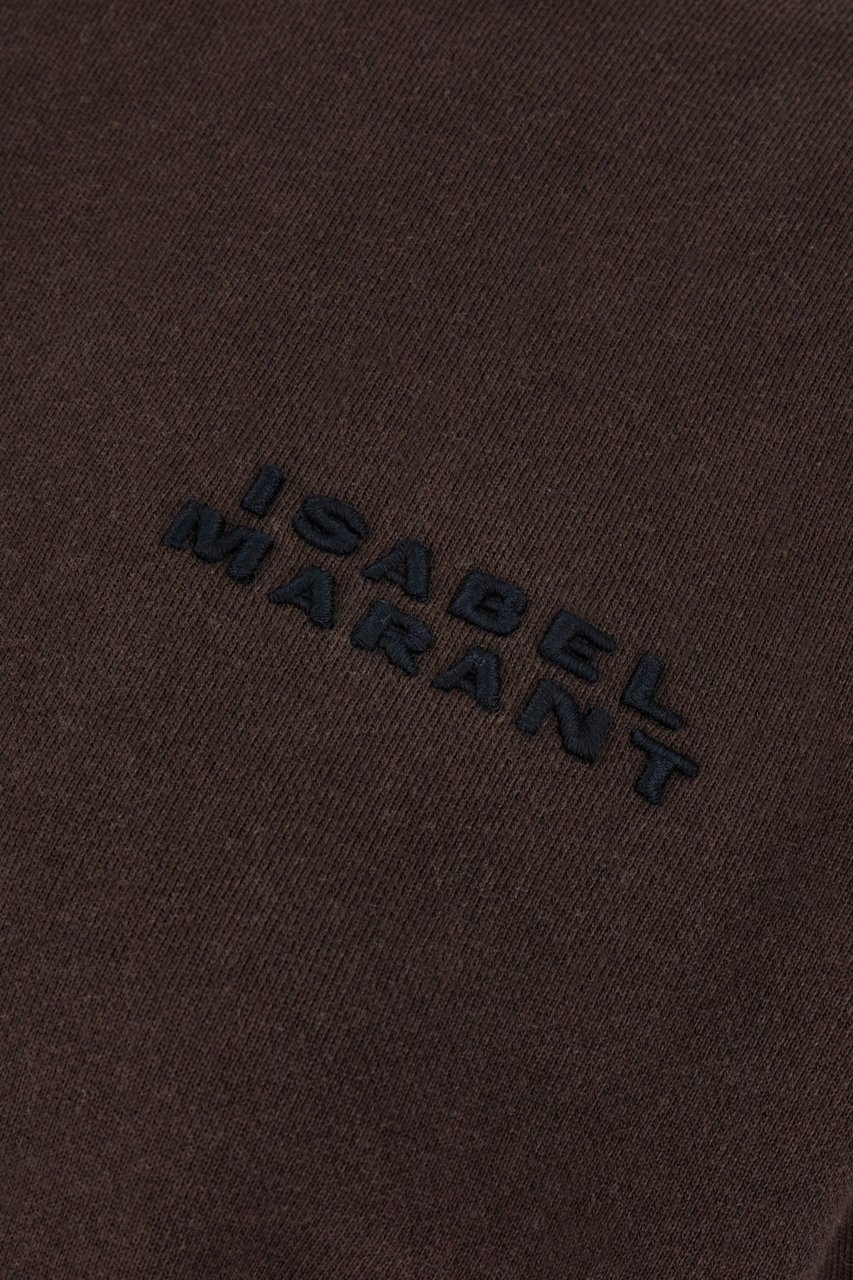 Isabel Marant Isabel Marant Charcoal cotton blend oversize sweatshirt Zwart
