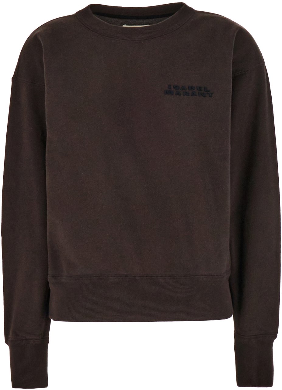 Isabel Marant Isabel Marant Charcoal cotton blend oversize sweatshirt Zwart