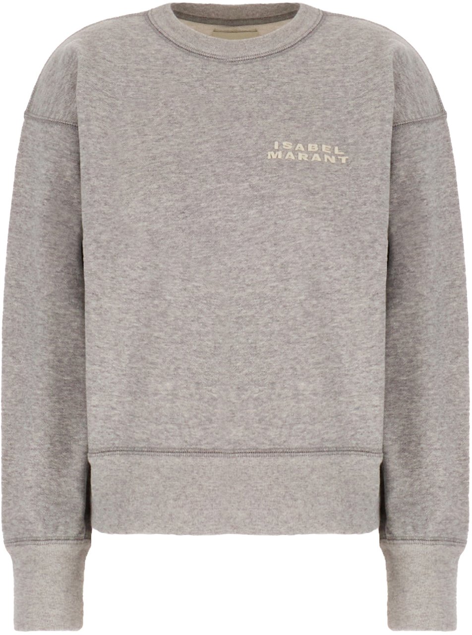 Isabel Marant Isabel Marant Melange grey cotton blend oversize sweatshirt Grijs