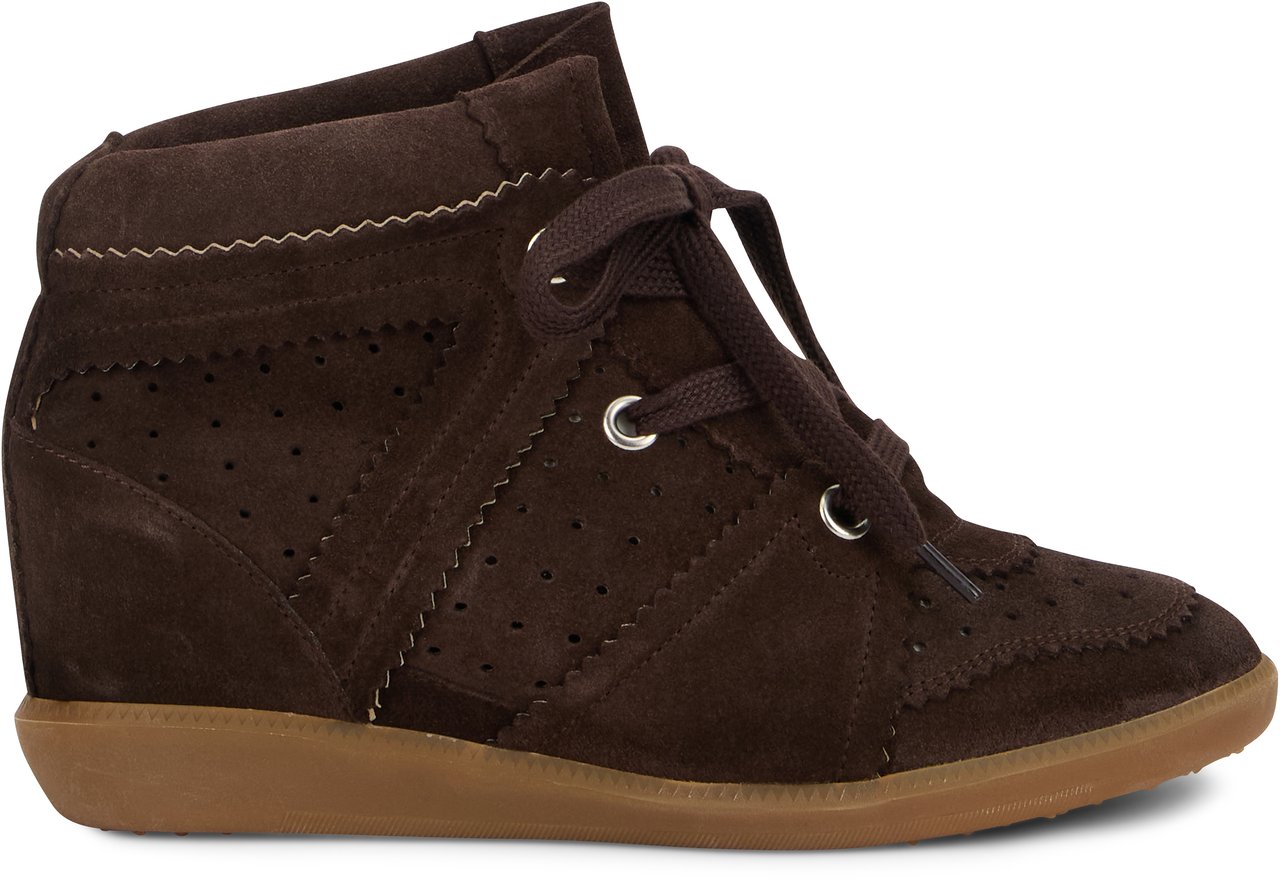 Isabel Marant Sneakers with wedge and laces in leather Bruin