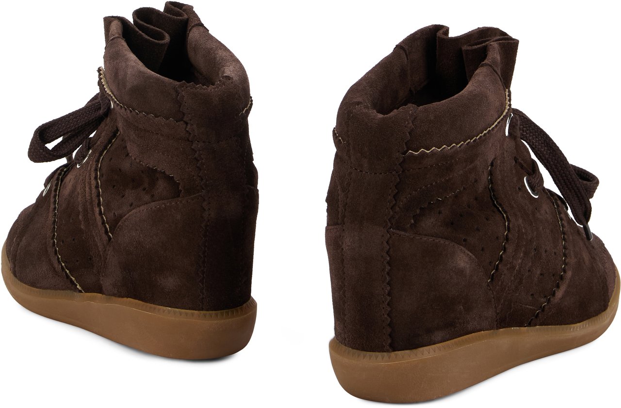 Isabel Marant Sneakers with wedge and laces in leather Bruin