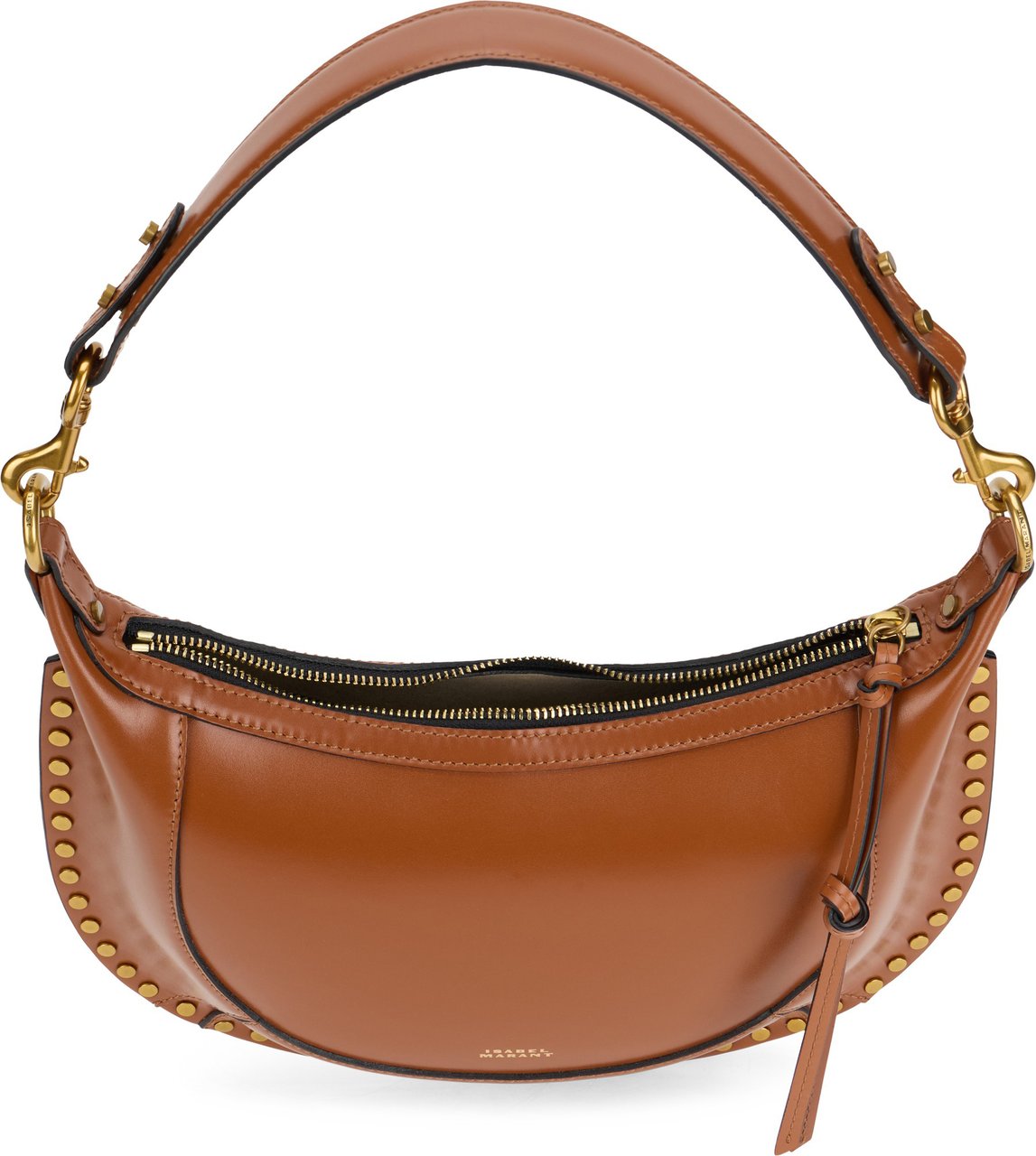 Isabel Marant Oskan Moon bag in brushed leather Bruin