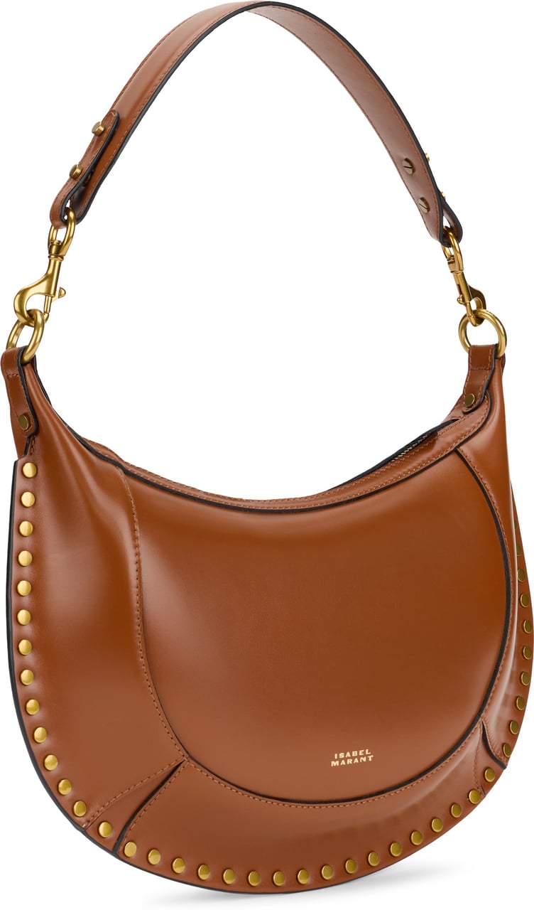 Isabel Marant Oskan Moon bag in brushed leather Bruin