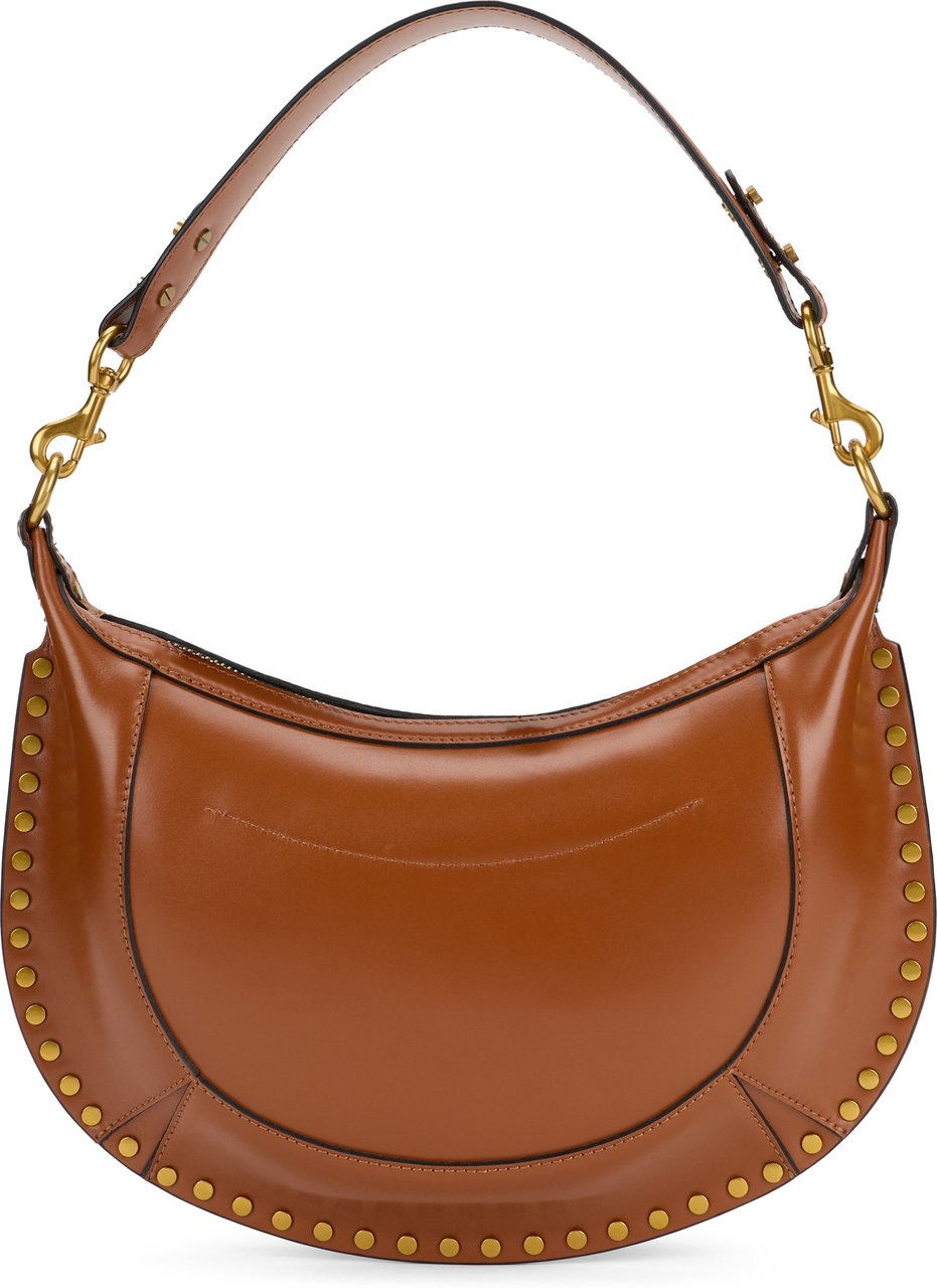 Isabel Marant Oskan Moon bag in brushed leather Bruin