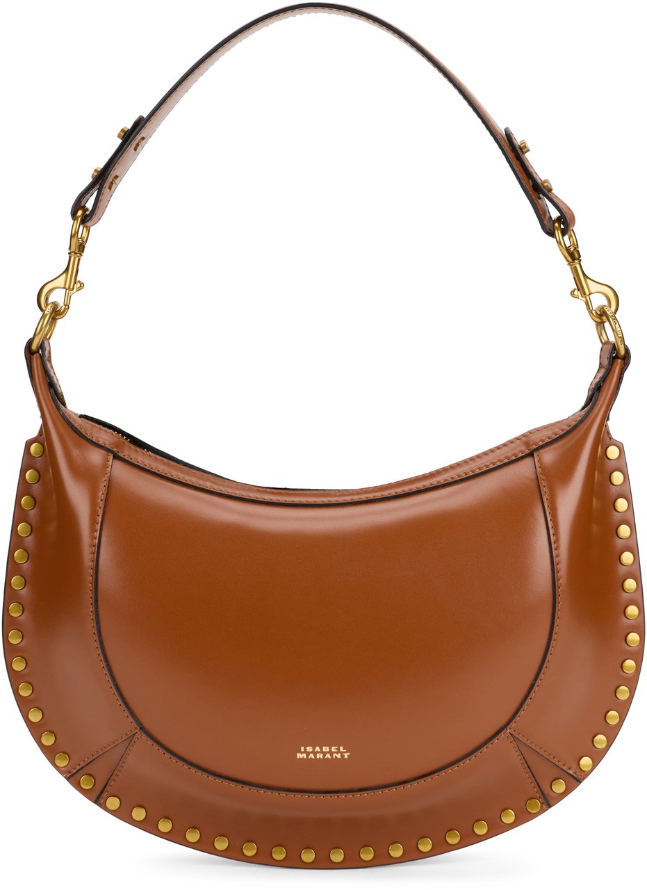 Isabel Marant Oskan Moon bag in brushed leather Bruin
