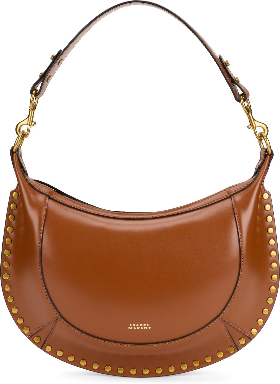 Isabel Marant Oskan Moon bag in brushed leather Bruin