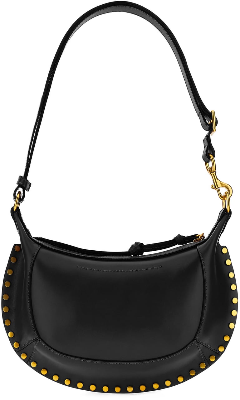 Isabel Marant Isabel Marant Black leather Oskan moon shoulder bag Zwart