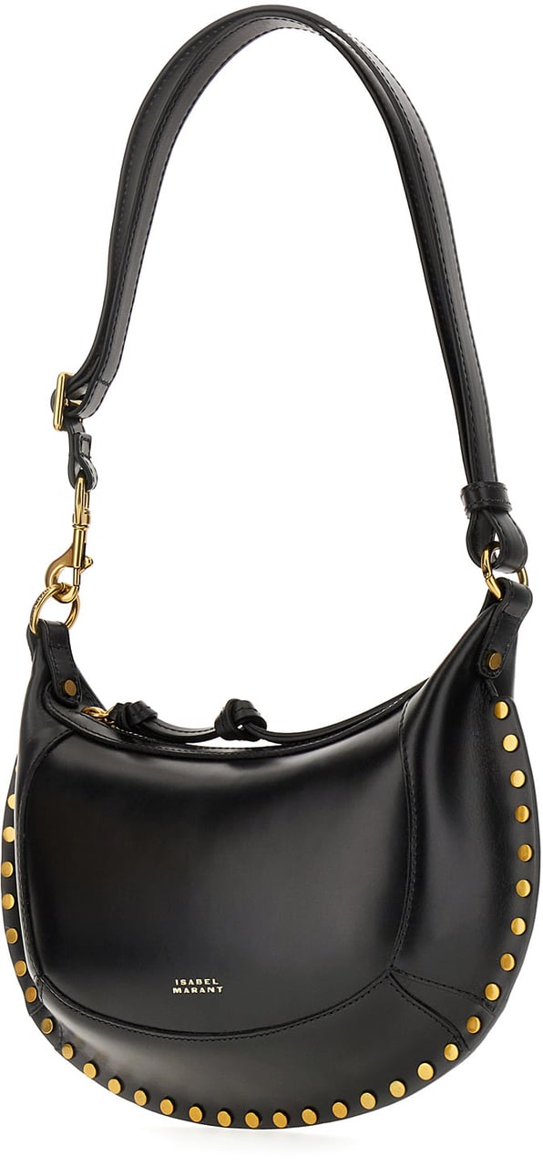 Isabel Marant Isabel Marant Black leather Oskan moon shoulder bag Zwart