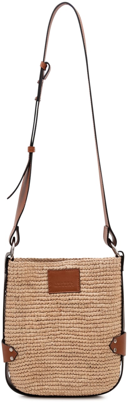 Isabel Marant Borsa Mini Bayia in Raffia Intrecciata Beige